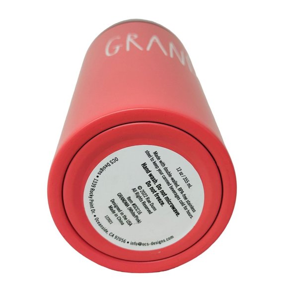 Rae Dunn GRANDMA Slim Can Cooler Insulated Stainless Steel - Picture 4 of 5